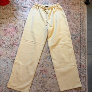 Zara Cream/Yellow Drawstring Pants